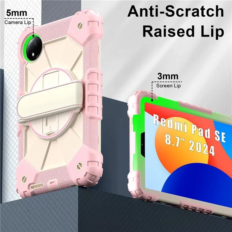 For Xiaomi Redmi Pad SE 4G 8.7 inch Case Silicone PC Kickstand Tablet Cover with Handy Strap