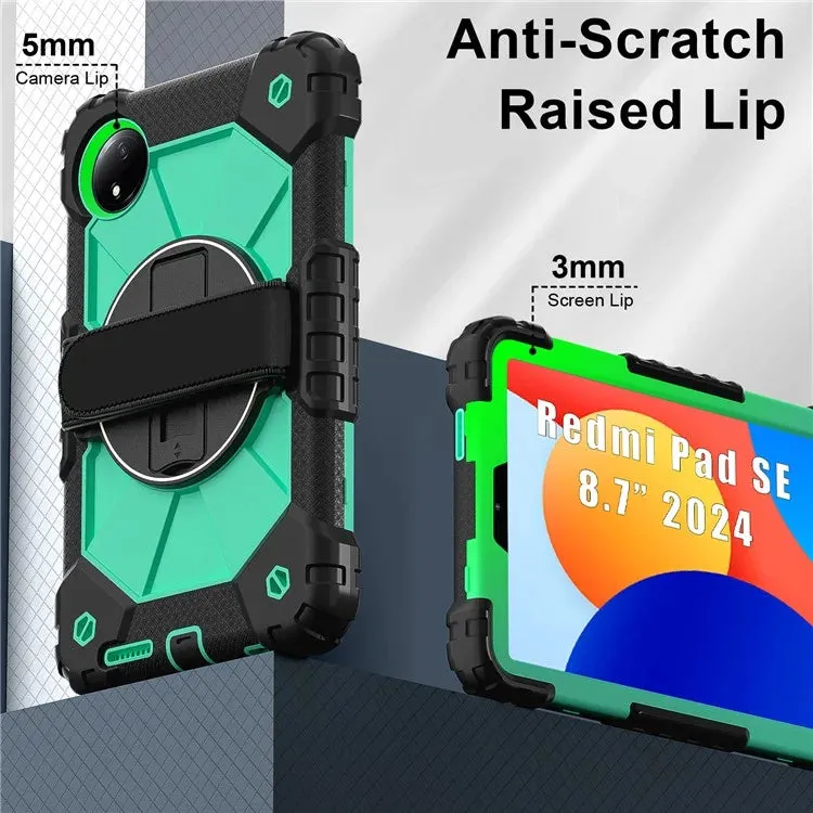 For Xiaomi Redmi Pad SE 4G 8.7 inch Case Silicone PC Kickstand Tablet Cover with Handy Strap