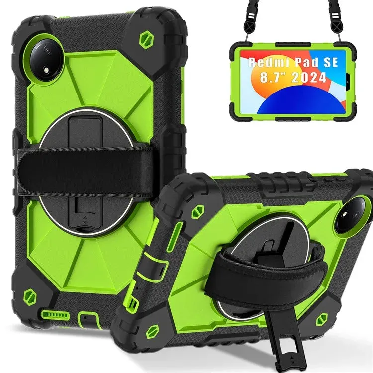 For Xiaomi Redmi Pad SE 4G 8.7 inch Case Silicone PC Kickstand Tablet Cover with Handy Strap