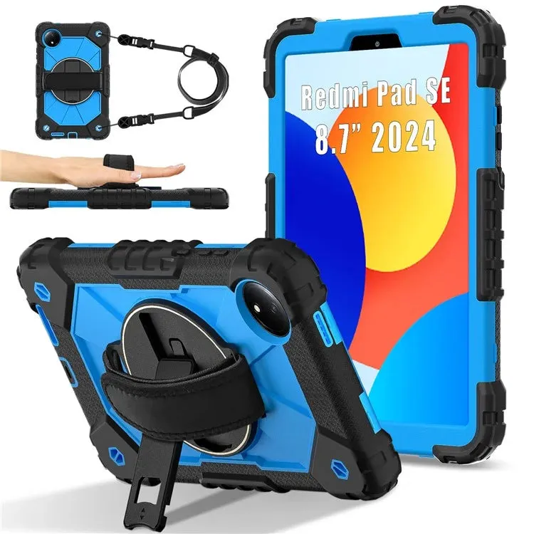 For Xiaomi Redmi Pad SE 4G 8.7 inch Case Silicone PC Kickstand Tablet Cover with Handy Strap