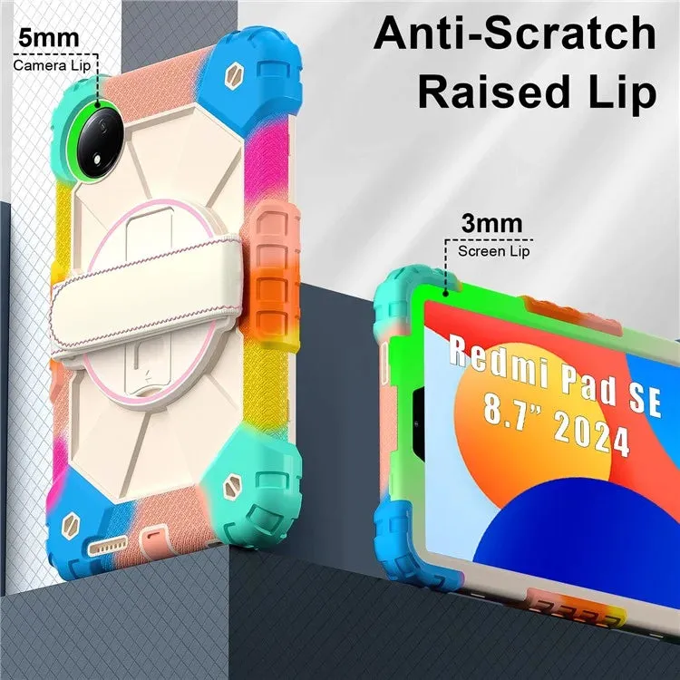 For Xiaomi Redmi Pad SE 4G 8.7 inch Case Silicone PC Kickstand Tablet Cover with Handy Strap