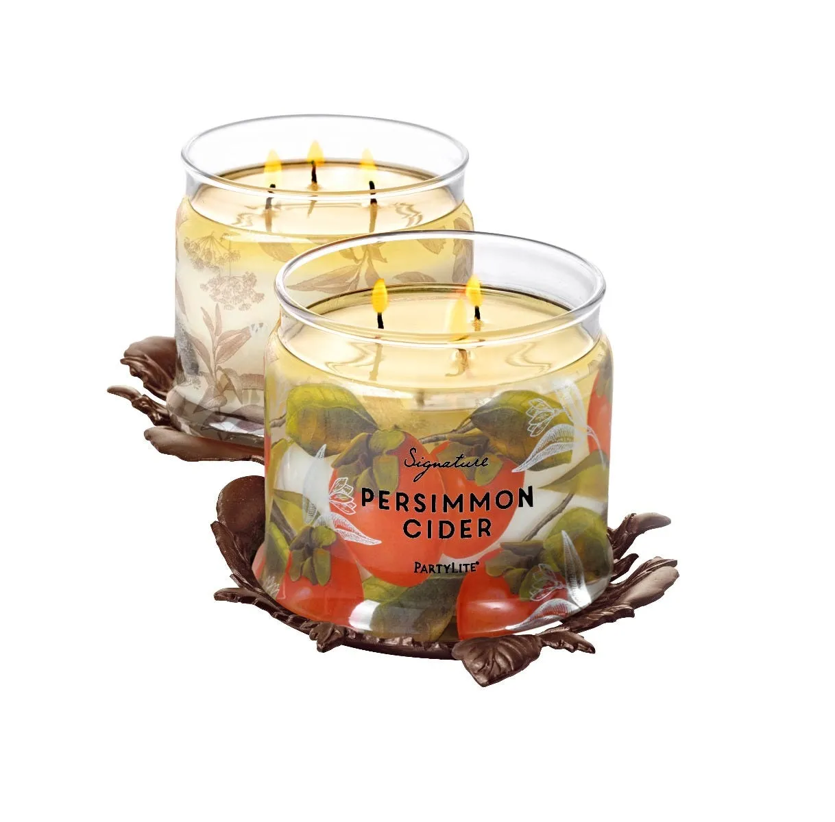 Forest Leaves Double Jar Candle Holder