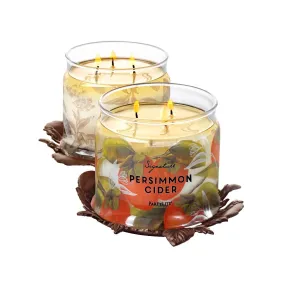 Forest Leaves Double Jar Candle Holder