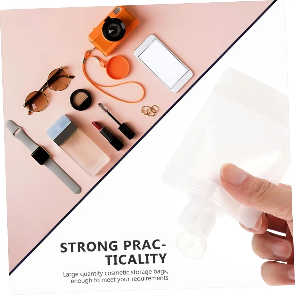 FRCOLOR 2sets Travel Essence Bag Suction Mouth Lotion Dispenser Large Quantity Pe Pet Material Leakproof 12pcs*2