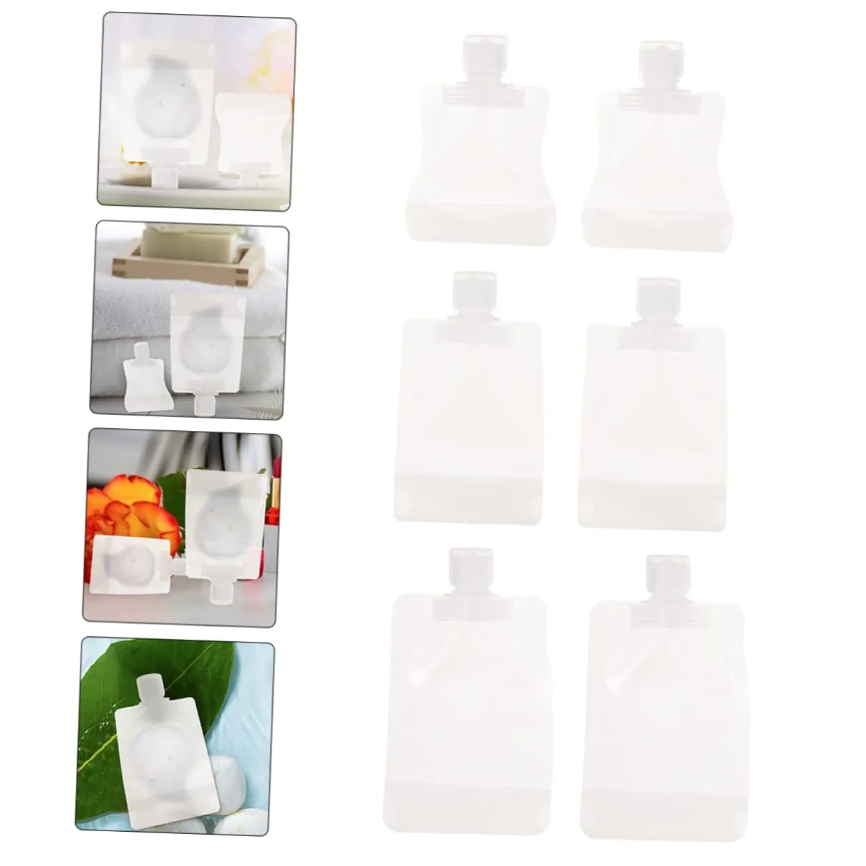 FRCOLOR 2sets Travel Essence Bag Suction Mouth Lotion Dispenser Large Quantity Pe Pet Material Leakproof 12pcs*2