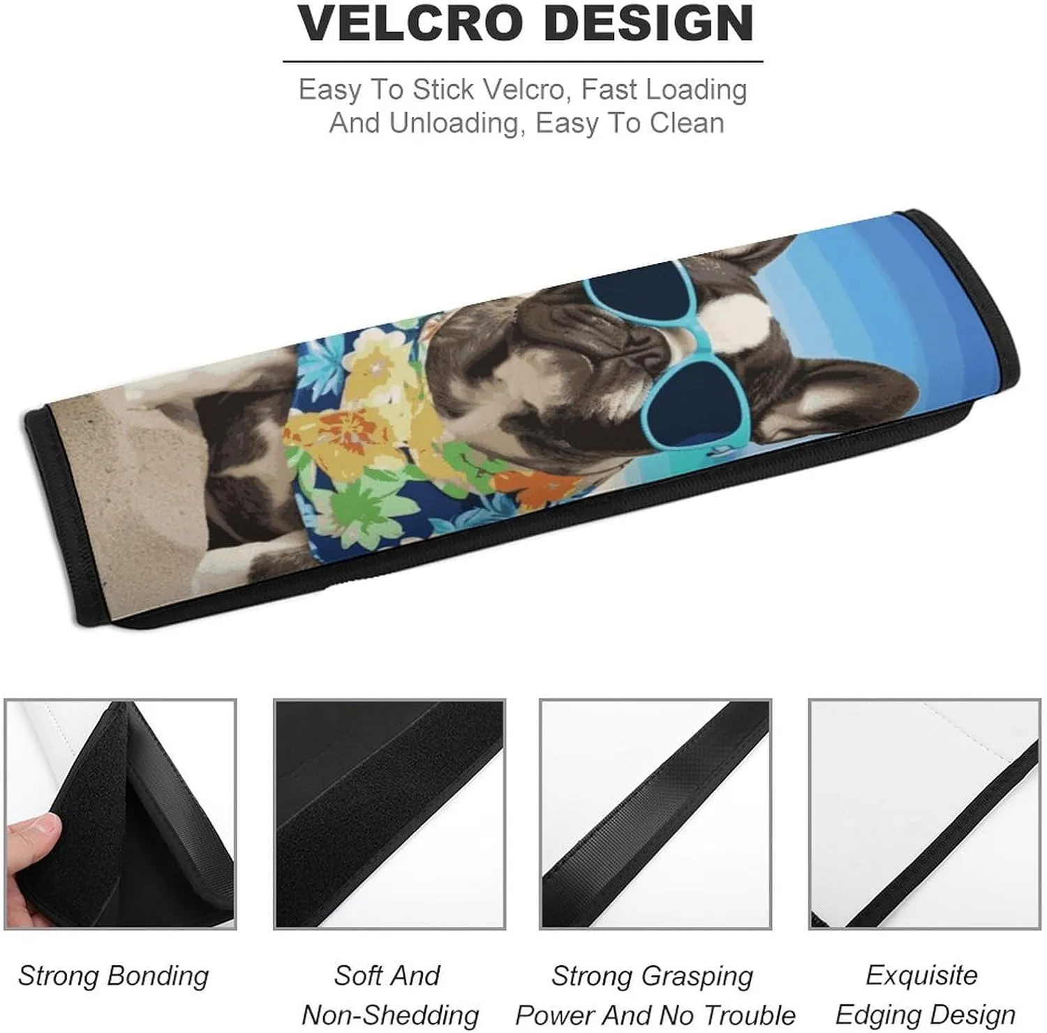 French Bulldog Summer Auto Seat Belt Cover 1PCS Universal Car Seat Belt Shoulder Protector Pad, Protect Your Shoulders and Neck for Car Seat Belt, Shoulder Bag, Backpack