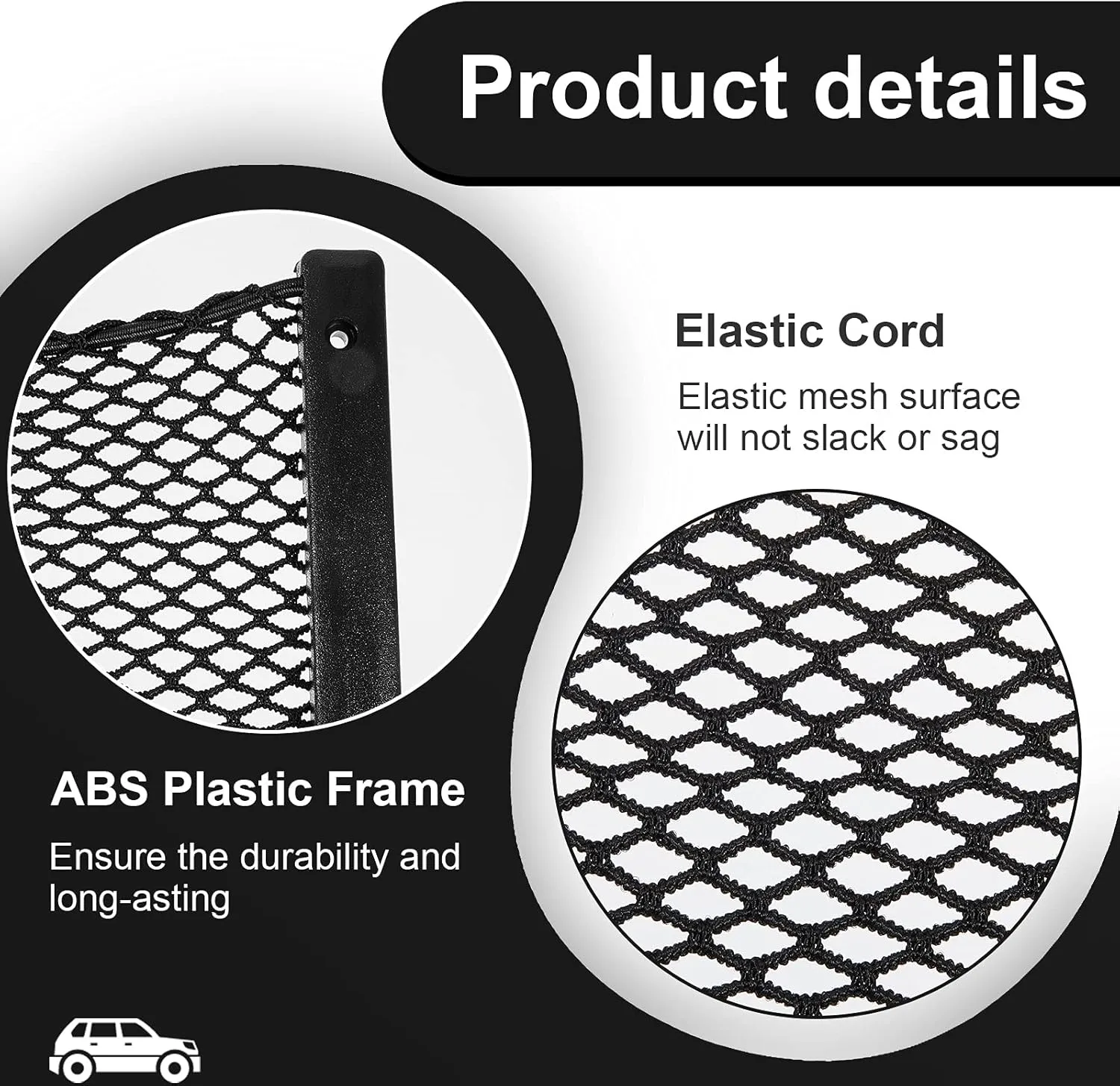 Frienda 2 Pcs ABS Plastic Frame Car Storage Net Bag Phone Car Mesh Net Holder RV Storage Boat Cargo Pocket Organizer Framed Mesh Pocket with Screws for Auto RV (12 x 8 Inch)