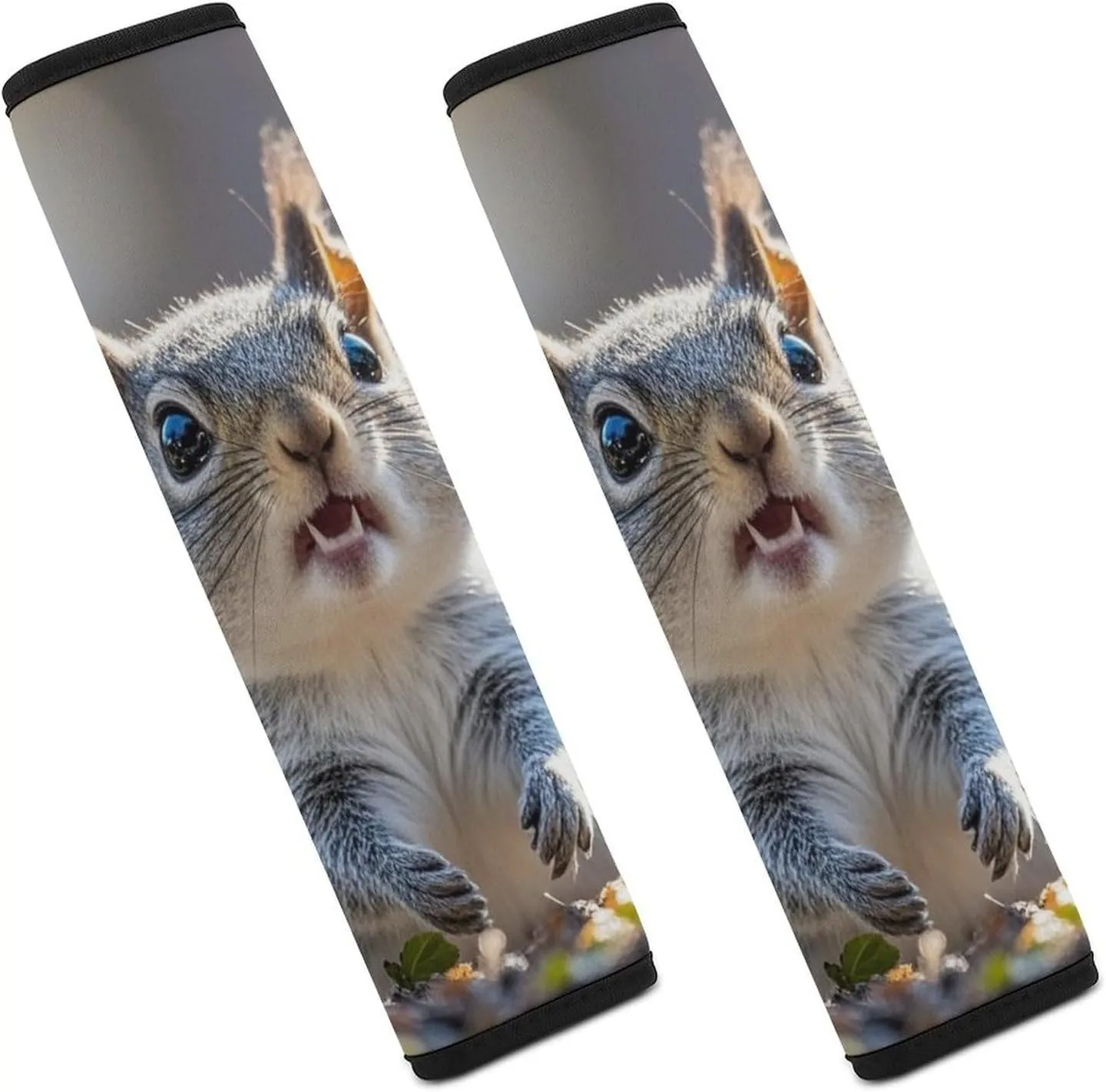 Funny Cute Squirrel Auto Seat Belt Cover 2PCS Universal Car Seat Belt Shoulder Protector Pad, Protect Your Shoulders and Neck for Car Seat Belt, Shoulder Bag, Backpack
