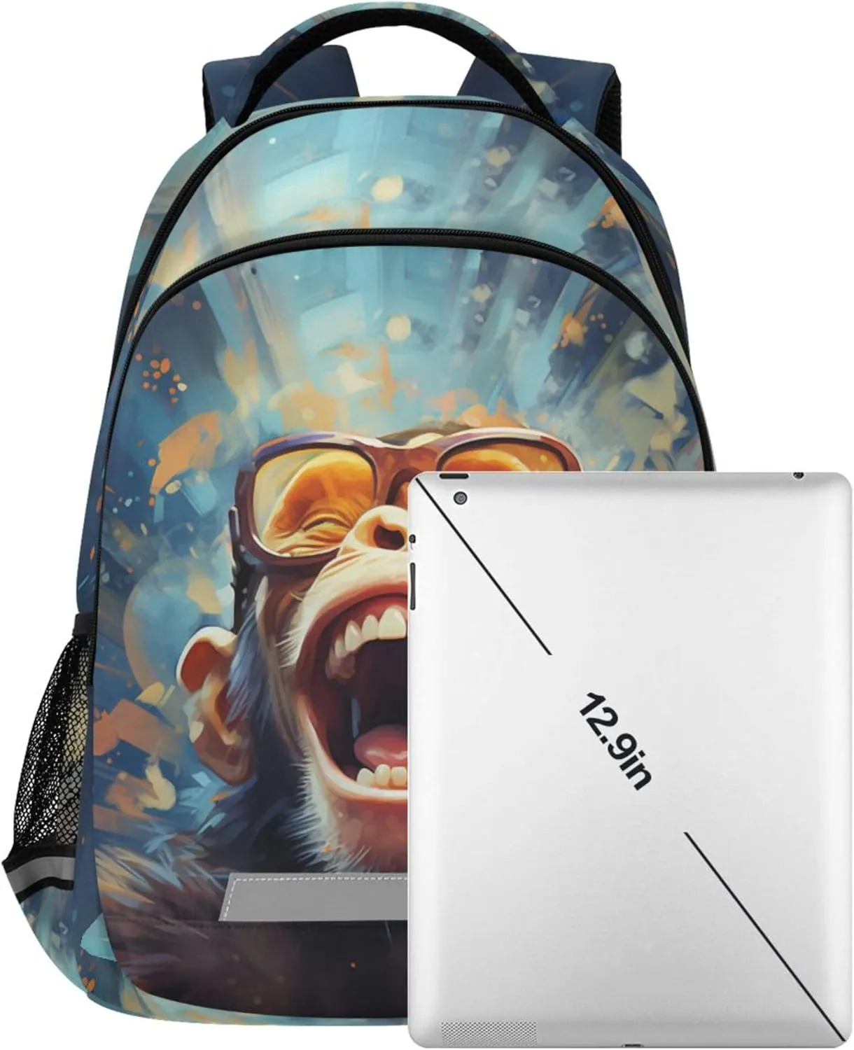 Funny Monkey Printing Backpack for Student Kids Rucksack Boys Girls School Bag Travel Daypack