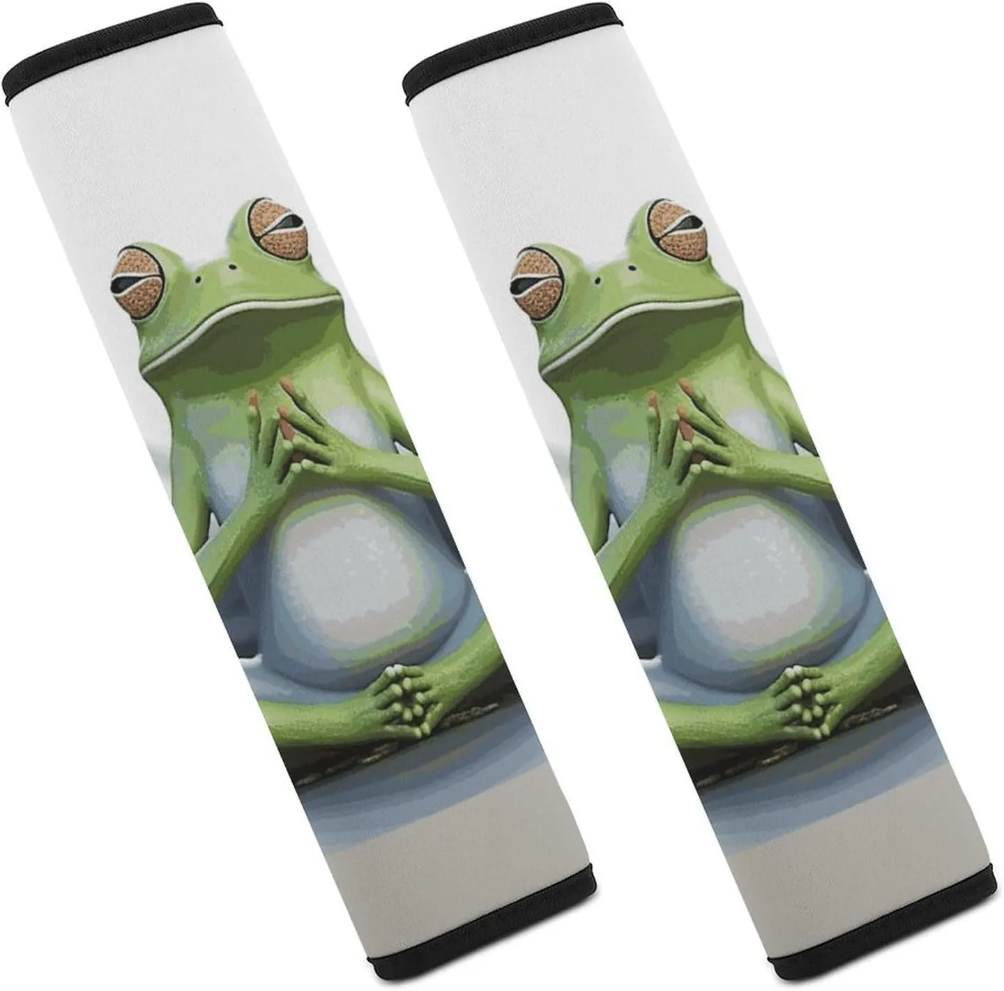 Funny Yoga Frog Auto Seat Belt Cover 2PCS Universal Car Seat Belt Shoulder Protector Pad, Protect Your Shoulders and Neck for Car Seat Belt, Shoulder Bag, Backpack