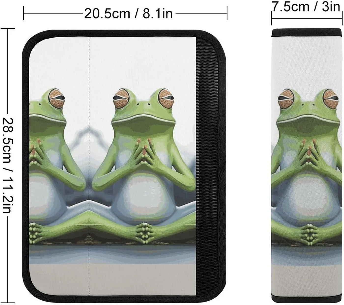 Funny Yoga Frog Auto Seat Belt Cover 2PCS Universal Car Seat Belt Shoulder Protector Pad, Protect Your Shoulders and Neck for Car Seat Belt, Shoulder Bag, Backpack