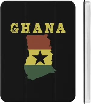 Ghana Flag Map Protective Case Compatible with Ipad Mini4/5/6 with Pen Slot Kickstand