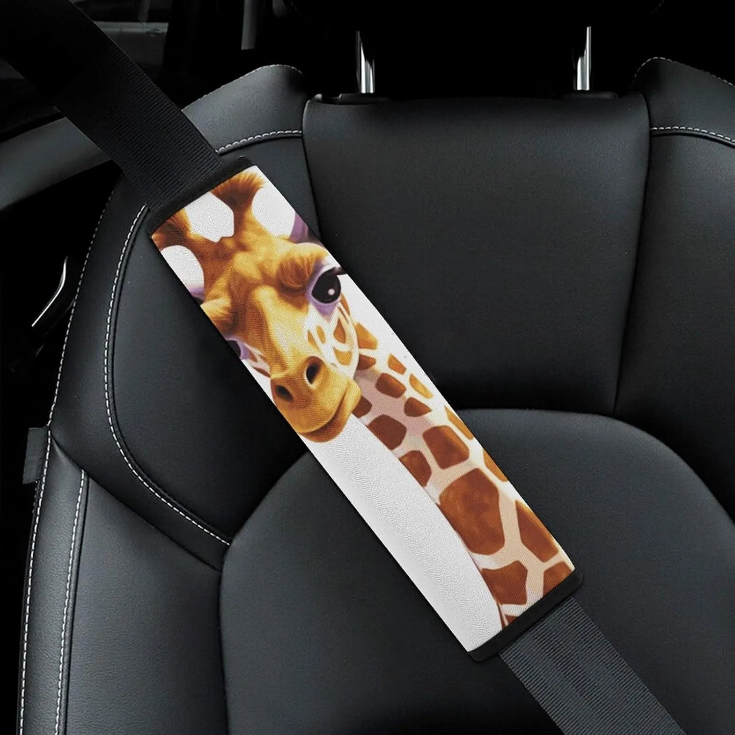 Giraffe Auto Seat Belt Cover 2PCS Universal Car Seat Belt Shoulder Protector Pad, Protect Your Shoulders and Neck for Car Seat Belt, Shoulder Bag, Backpack