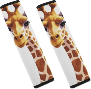 Giraffe Auto Seat Belt Cover 2PCS Universal Car Seat Belt Shoulder Protector Pad, Protect Your Shoulders and Neck for Car Seat Belt, Shoulder Bag, Backpack
