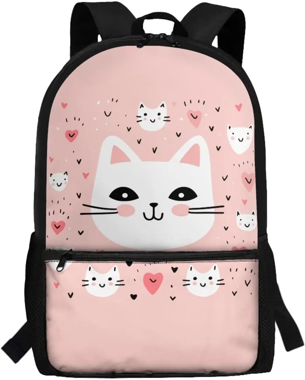 Girls School Backpack Cute Cat Bookbag for 5-19 Years Kids School Bags for Preschool Child Book Bags for 4Th 5Th Boys Daypack for Back to School Gifts,Large