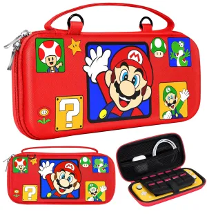 GKV for Nintendo Switch Lite 2019 Carrying Case - Cute Travel Carry Cases for Teen Boys Girls Funny Cartoon Portable Hard Shell Covers Pouch Storage Bag for Nintendo Accessories, Red Mali