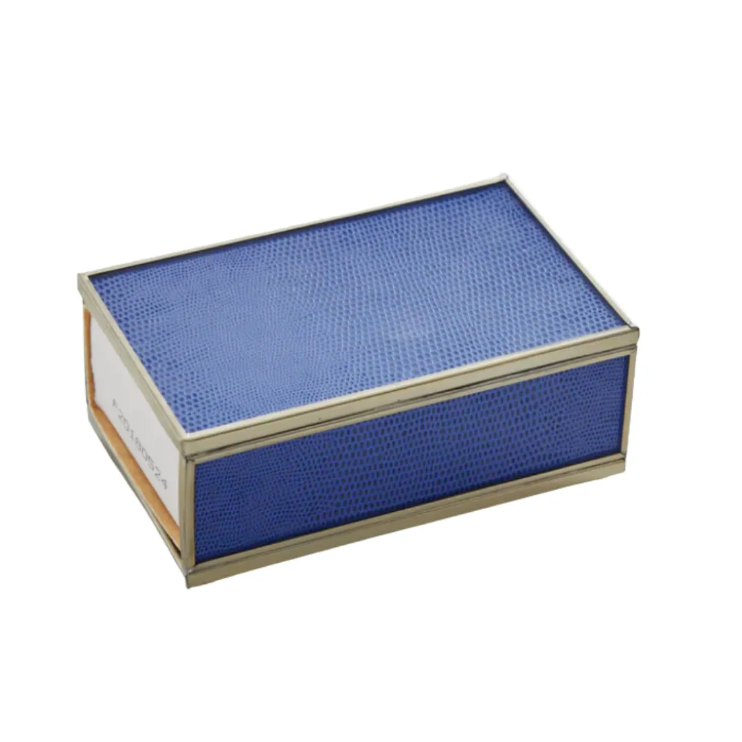 Glass Matchbox Cover-Cobalt Lizard