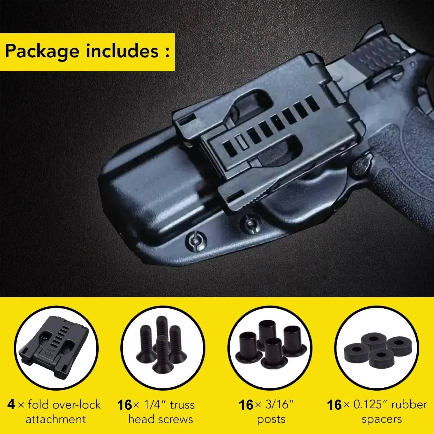 GLBSUNION Tactical Belt Clips (1 Pack/2 Pack Alternative) Universal Utility EDC Belt Clip Outdoor Loops Camping Knife Blade Lock Large with Hardware for Holsters or Mag Pouches Sheath Tools