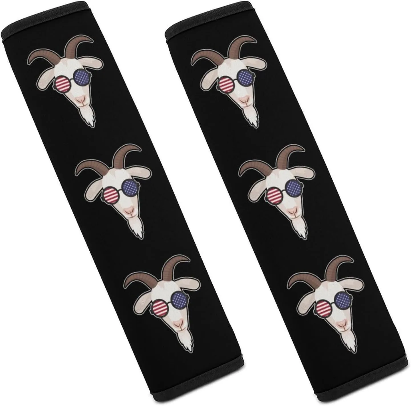Goat U.S.A Flag Fashion Car Seat Belt Cover Pad for Shoulder Bag Camera Soft Comfort Accessories 2PCS