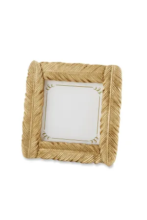 Gold Feather Flocked Frame/Place Card Holder