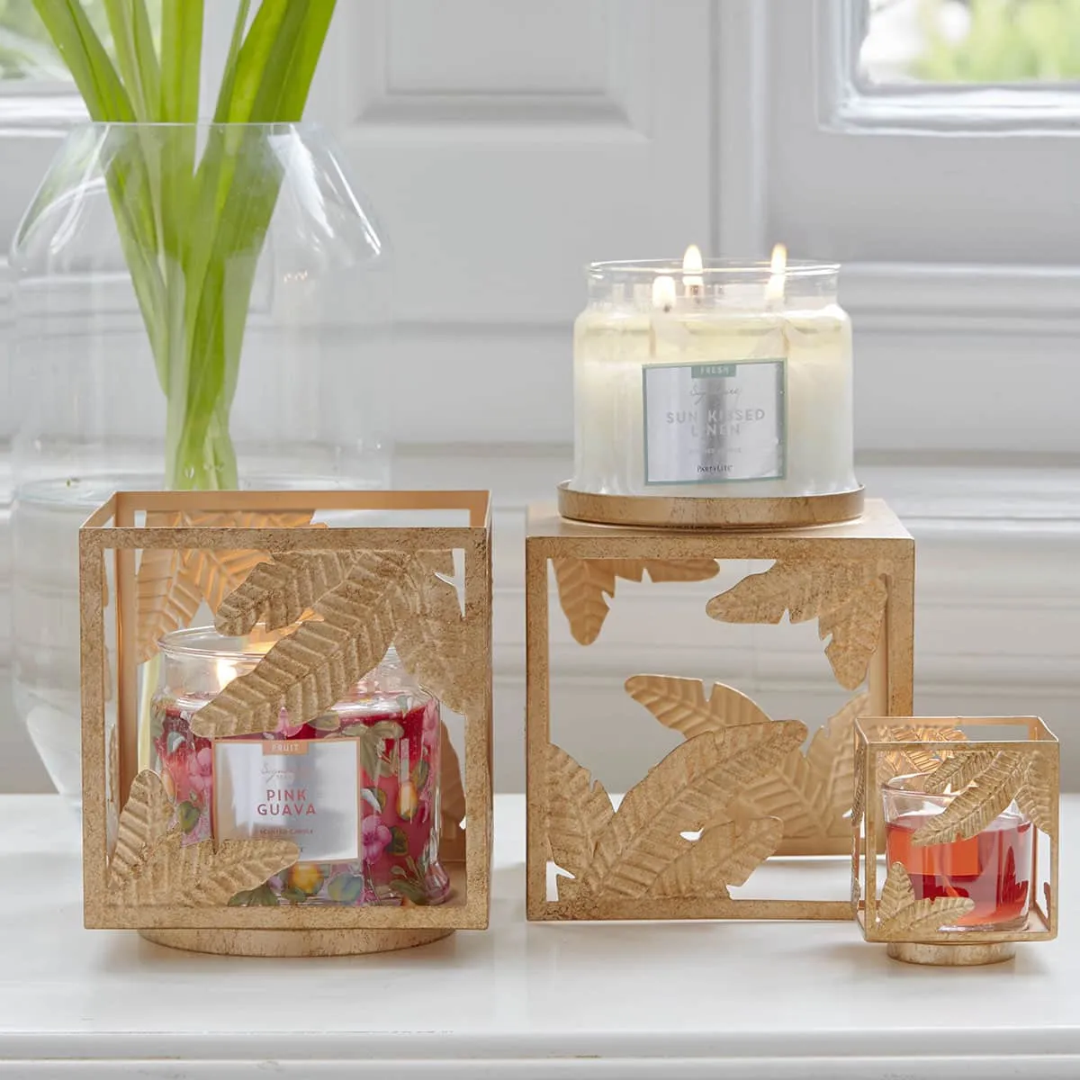 Golden Square Jar Holder