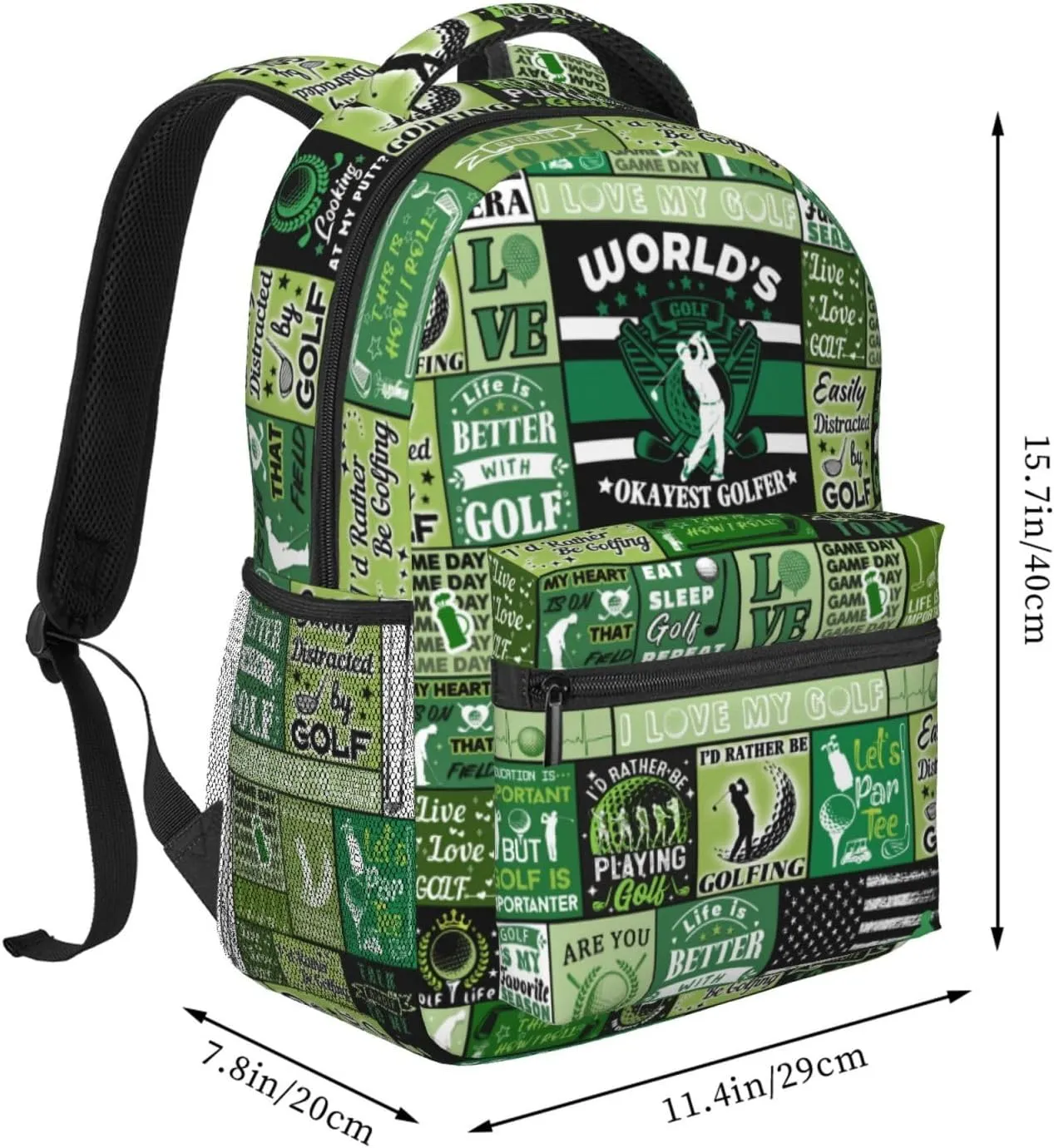 Golf Backpack School Backpacks Golf Theme Bookbag Casual Sport Daypack Travel Bag for Kids Girls Boys Men Gifts 16 Inch