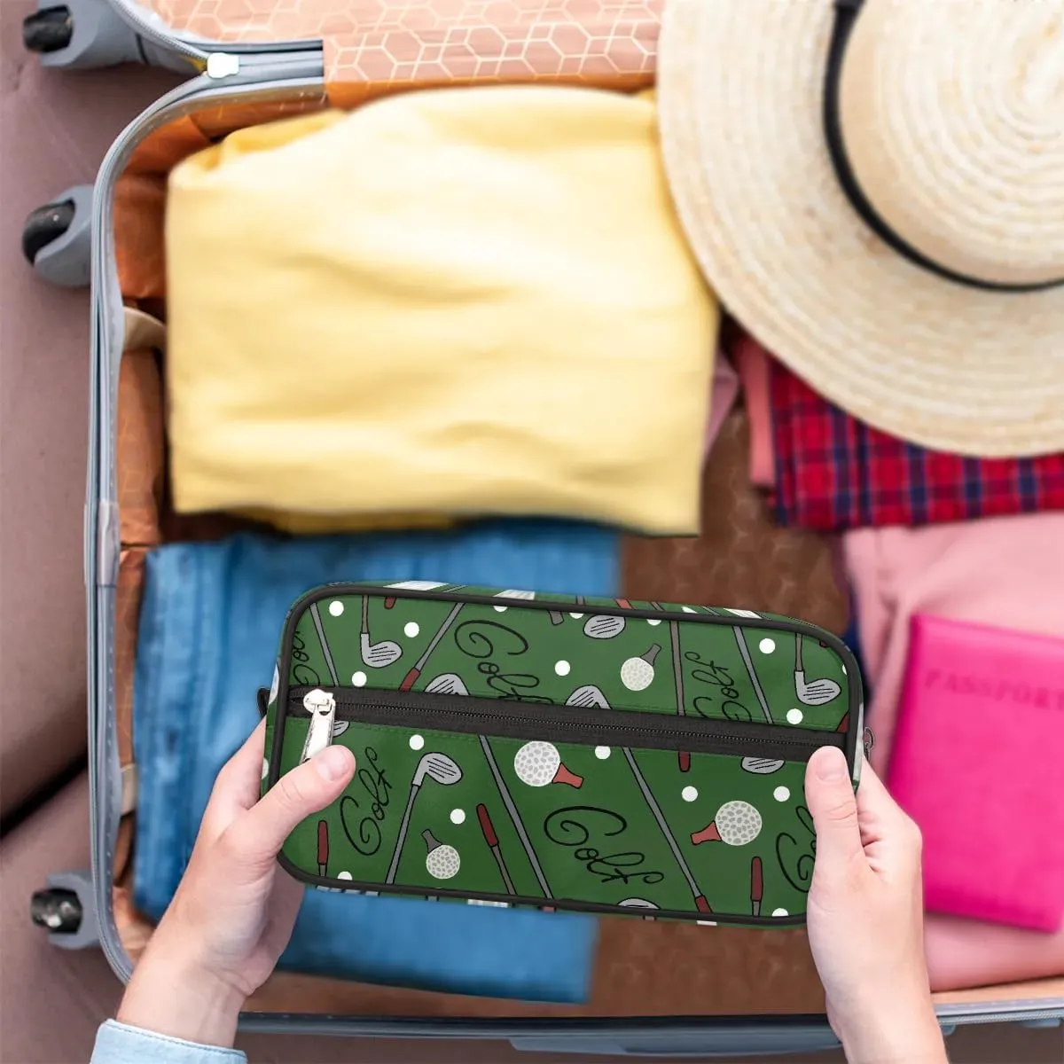 Golf Ball Travel Toiletry Bag for Boys Men - Hanging Dopp Kit for Kids - Waterproof Shaving Bag Bathroom Bags Wash Bag for Toiletries Accessories