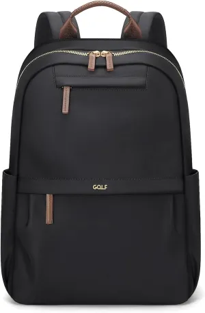 GOLF SUPAGS Laptop Backpack for Women Work Travel Backpacks Computer Bag Casual Daypack Fits 14 Inch Notebook (Black)
