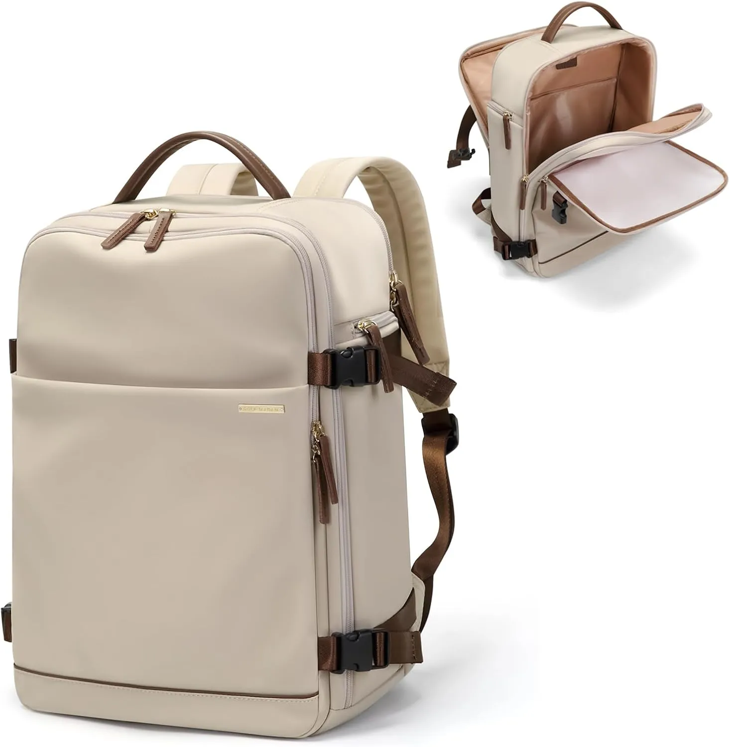 GOLF SUPAGS Laptop Backpack with Separate Laptop Compartment Fits 15.6 Inch Notebook Large Capacity Computer Bag for Women Work Travel College Backpacks (Apricot)
