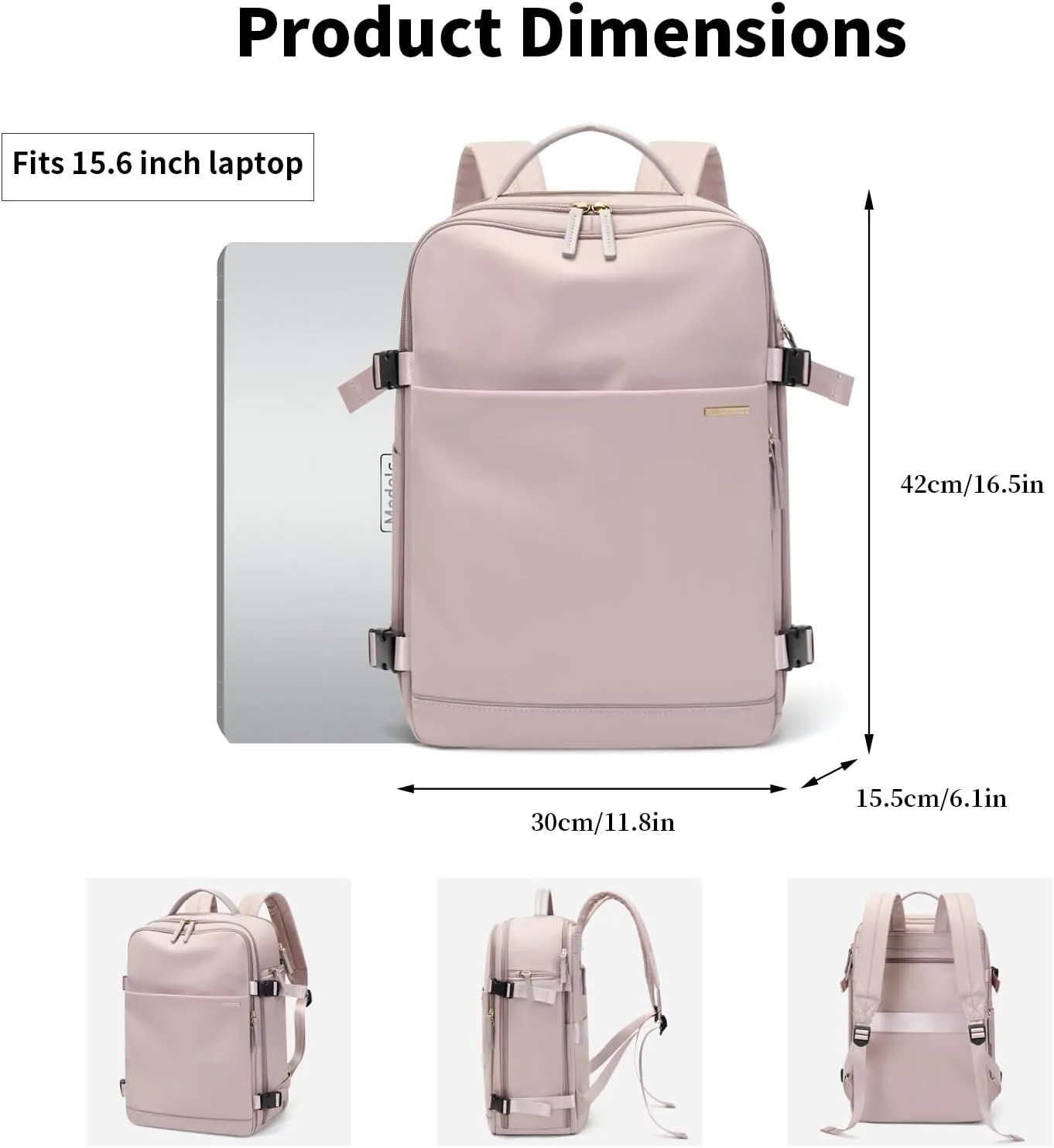 GOLF SUPAGS Laptop Backpack with Separate Laptop Compartment Fits 15.6 Inch Notebook Large Capacity Computer Bag for Women Work Travel College Backpacks (Pink)
