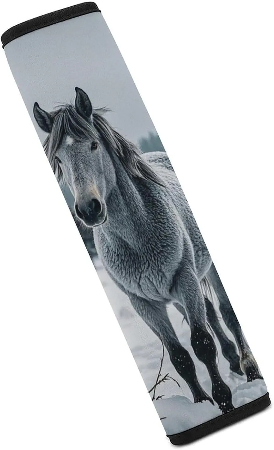 Gray Horse in Winter Landscape Snowy Wilderness Auto Seat Belt Cover 1PCS Universal Car Seat Belt Shoulder Protector Pad, Protect Your Shoulders And Neck for Car Seat Belt, Shoulder Bag, Backpack