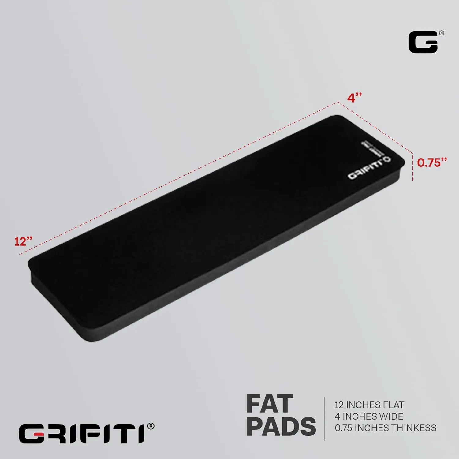 Grifiti Fat Wrist Pad 12" x 4” x 0.75" Inch Keyboard Rest Thick Small Ergonomic Computer Keyboards Hand & Palm Wrists Rests Support Carpal Tunnel Resting Pads Gaming Accessories (Wide 12 x 4 x 0.75)