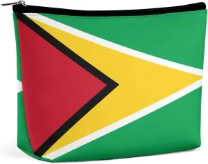 Guyana Flag Compact Makeup Bag Travel Cosmetic Pouch Organizer for Women Purse
