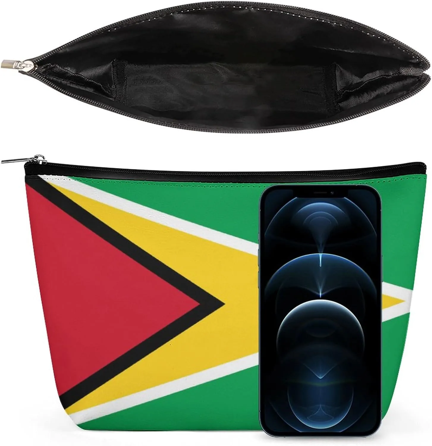 Guyana Flag Compact Makeup Bag Travel Cosmetic Pouch Organizer for Women Purse