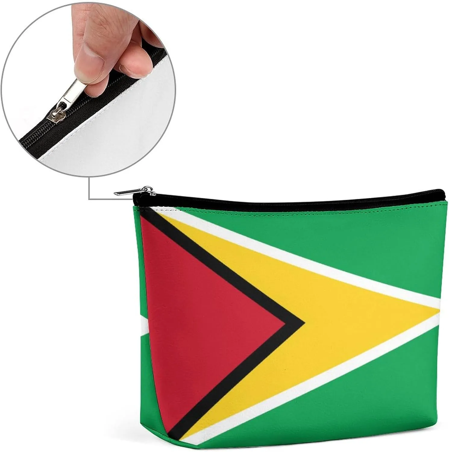 Guyana Flag Compact Makeup Bag Travel Cosmetic Pouch Organizer for Women Purse