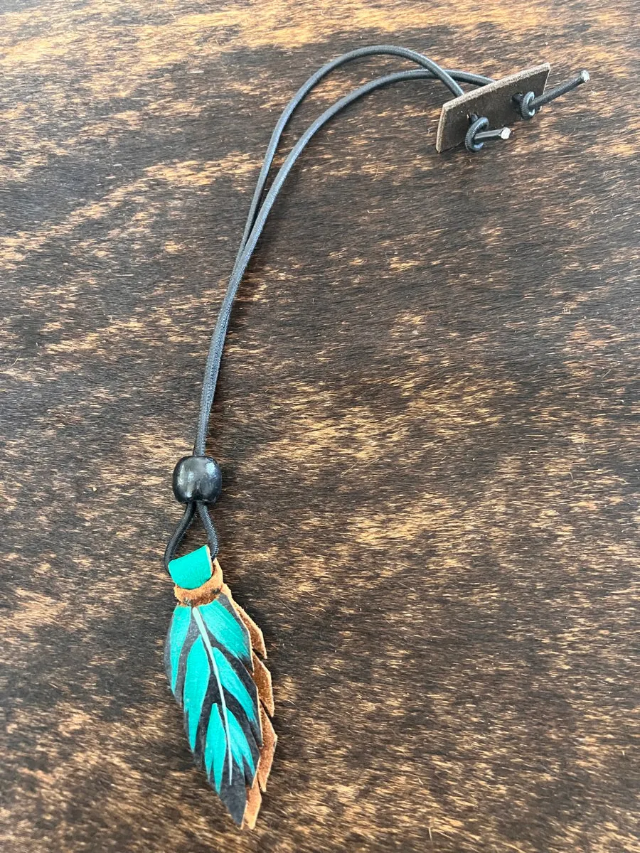 Hand Painted Leather Feather Rope Holders