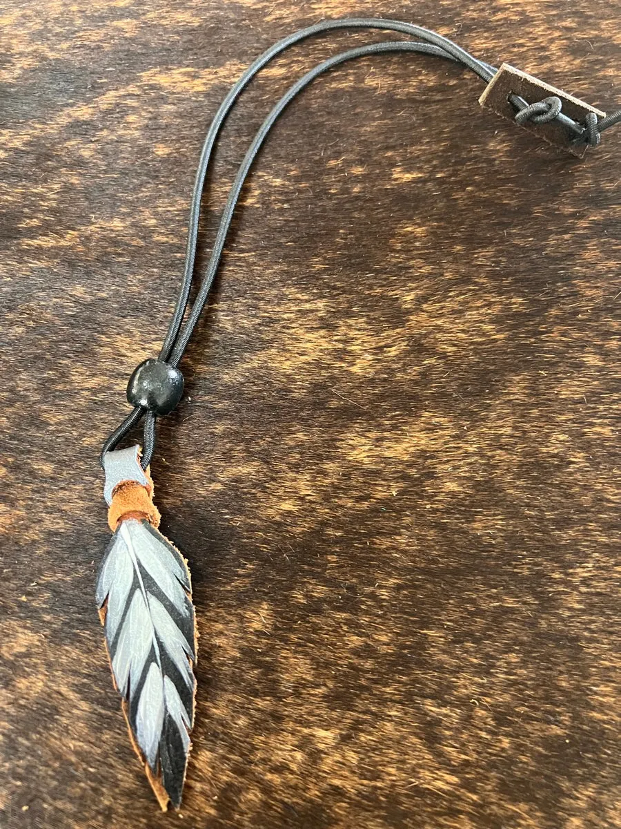 Hand Painted Leather Feather Rope Holders
