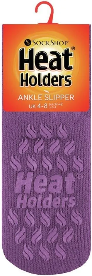 HEAT HOLDERS - Ladies low cut thermal slipper ankle socks in 4 colors, 5-9 US