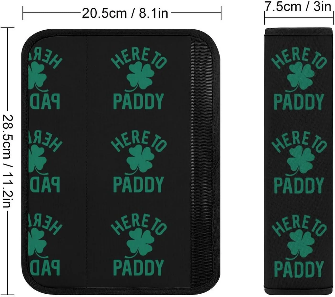 Here to Paddy Shamrock Fashion Car Seat Belt Cover Pad for Shoulder Bag Camera Soft Comfort Accessories 2PCS