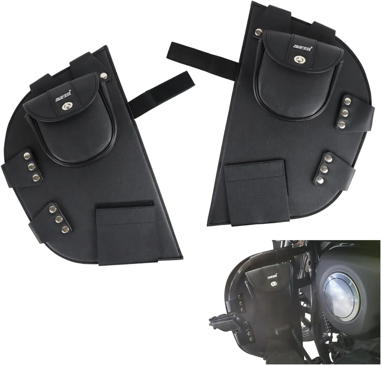 Highway Crash Bar Cover Soft Lowers Chaps Guards Cover Leg Warmer Bag Rain Guards Lower Wind Deflectors Compatible with for Indian Road Master Springfield Chief Chieftain 2014-Up