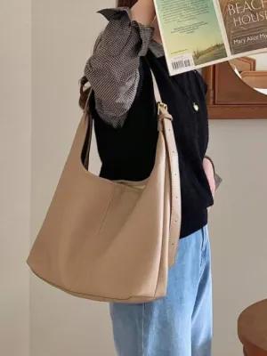 Hobo Bag w/Cosmetic Pouch: Beige