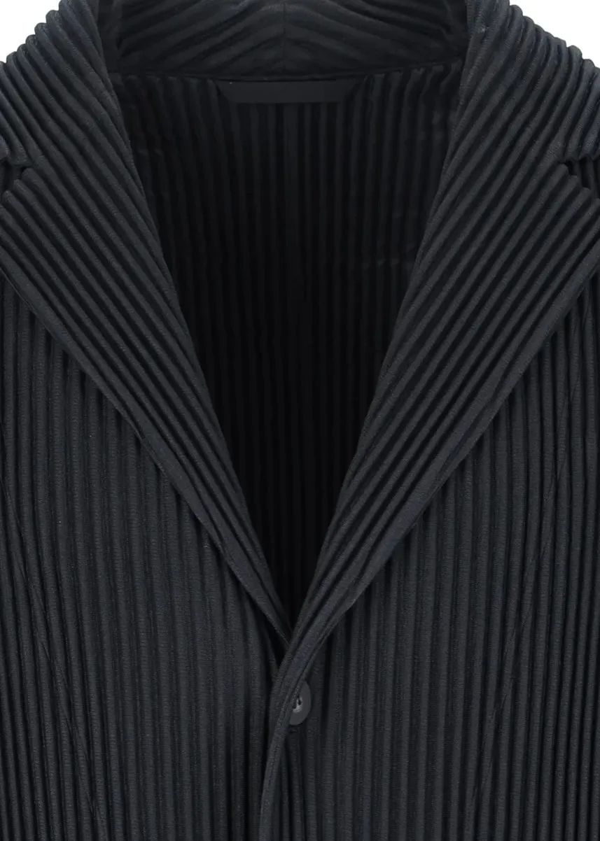 Homme Plissé Issey Miyake - 
Homme Plissé Issey Miyake Single-Breasted Above-Knee Length Coat