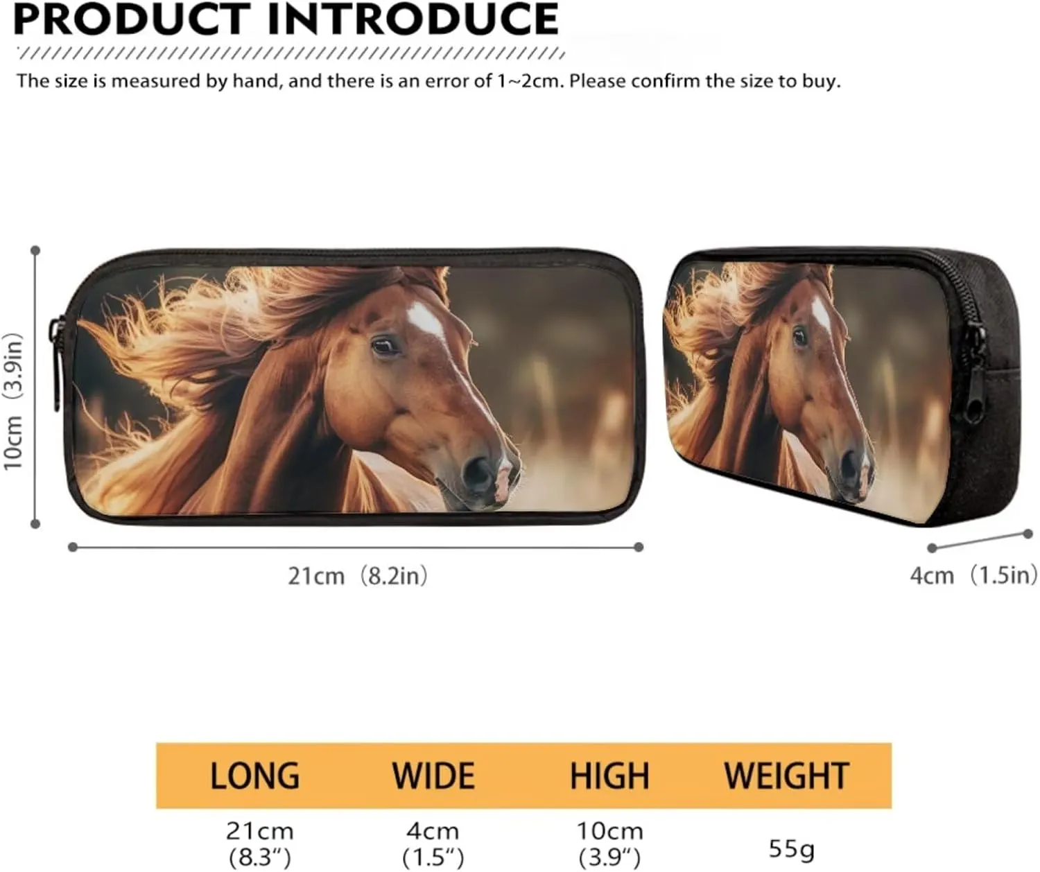 Horse Backpack and Lunchbox Set Kids Book Bag for 4th Grade for Girls School with Lunch Box for 9-10 Animal Book Bag Lunch Bag Pencil Case Set of 3 Large Capacity Backpacks for School