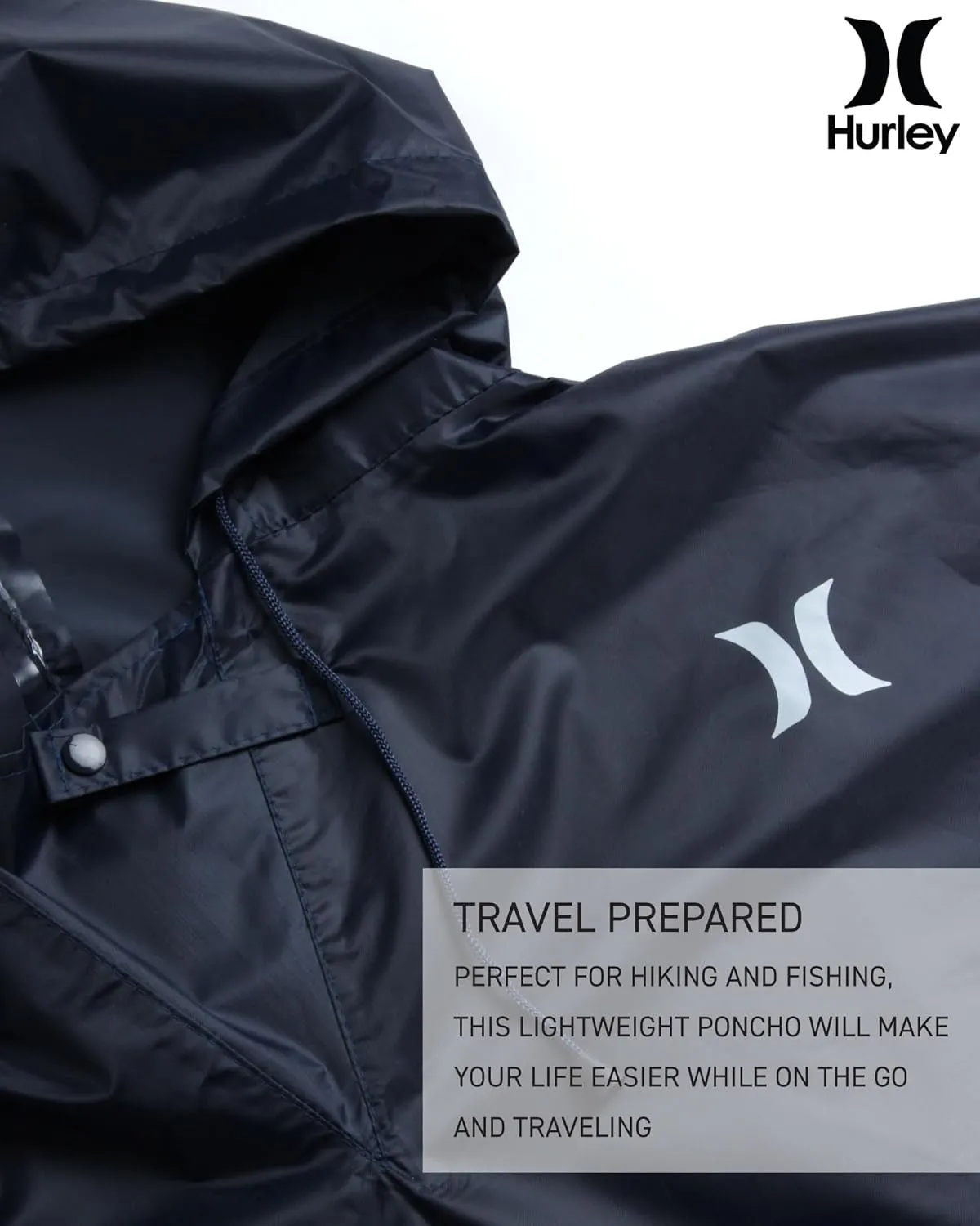Hurley Ponchos Adult - Waterproof Rain Ponchos for Adults, Lightweight Packable Rain Poncho for Hiking, Camping & Emergency