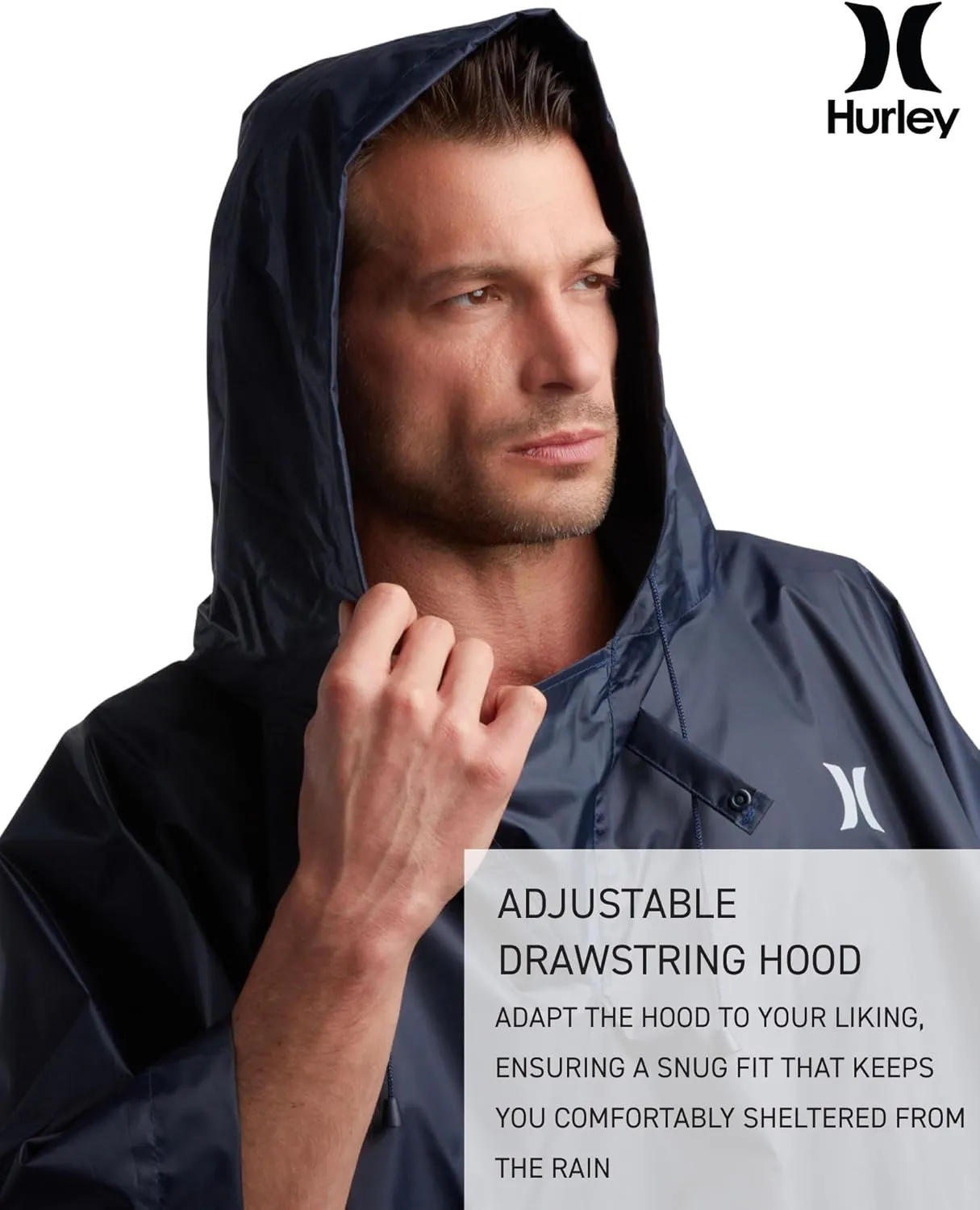 Hurley Ponchos Adult - Waterproof Rain Ponchos for Adults, Lightweight Packable Rain Poncho for Hiking, Camping & Emergency