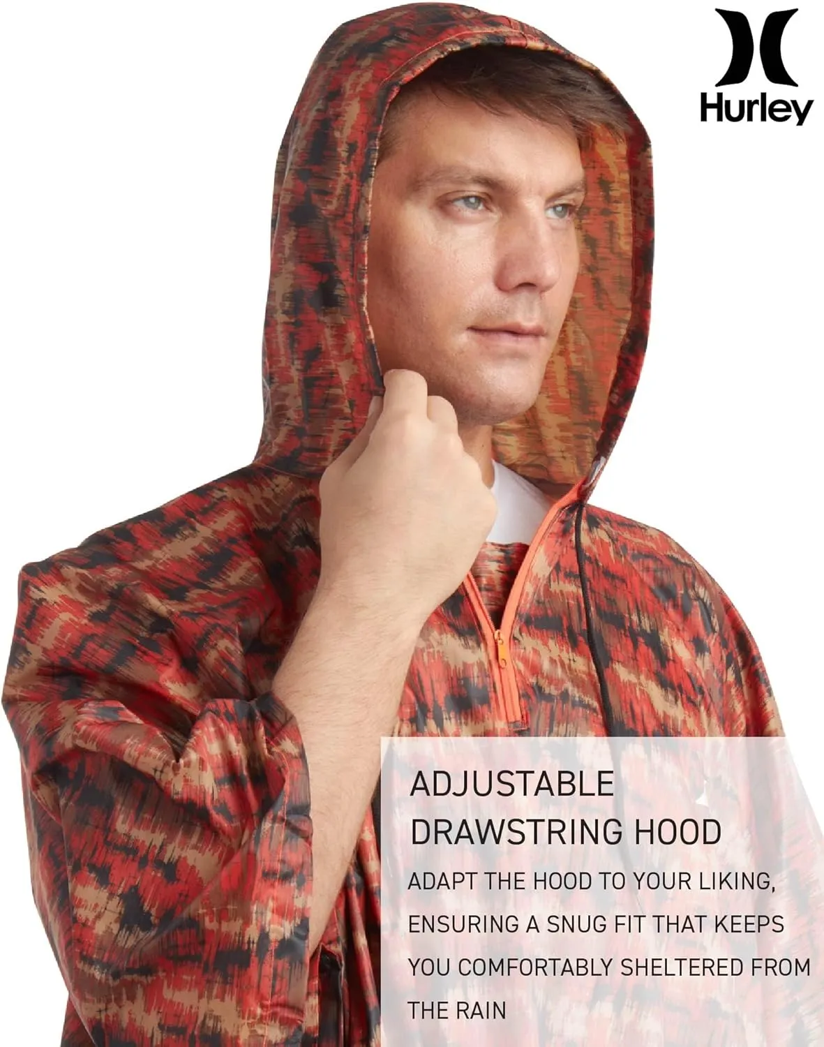 Hurley Ponchos Adult - Waterproof Rain Ponchos for Adults, Lightweight Packable Rain Poncho for Hiking, Camping & Emergency