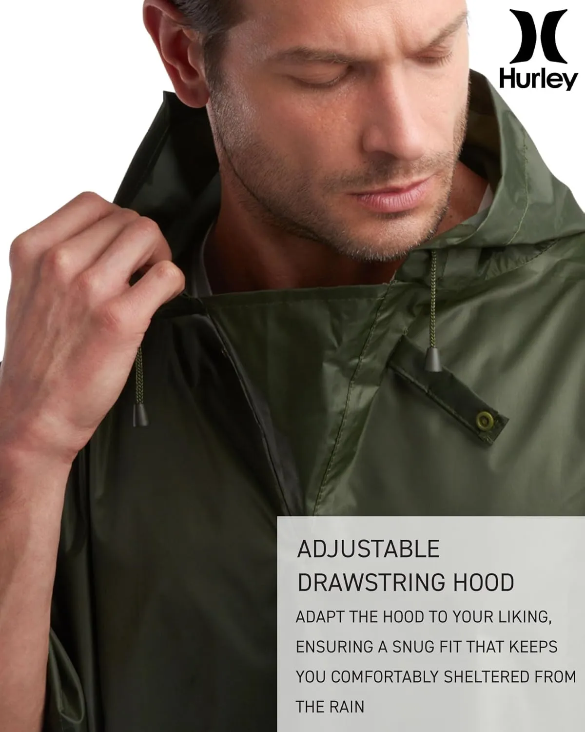 Hurley Ponchos Adult - Waterproof Rain Ponchos for Adults, Lightweight Packable Rain Poncho for Hiking, Camping & Emergency
