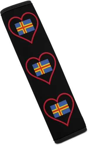 I Love Aland Island Red Heart Fashion Car Seat Belt Cover Pad for Shoulder Bag Camera Soft Comfort Accessories 1PCS