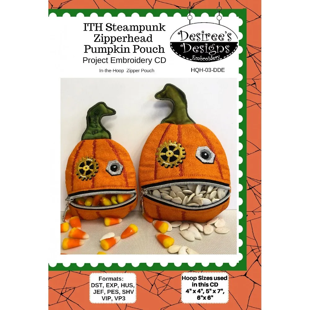 In the Hoop Steampunk Pumpkin Pouch Pattern CD
