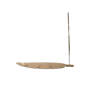 Incense Holder Wood Feather